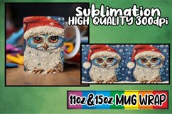 Embroidered Christmas Owl Wrap 11oz 15oz Mug Holiday Product Image 1