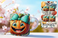 Chic 15oz Mug Wrap Png Template , Cute Pumpkin Product Image 1