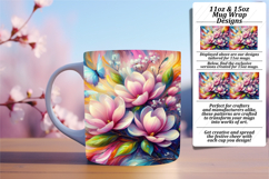 Radiant 15oz Mug Wrap Png Artwork , Flowers Product Image 1