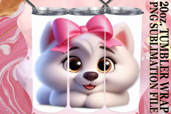 Cheerful Sublimation 20oz tumbler wrap, 3D Dog Product Image 1