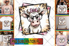 Playful TSHIRT Gift Ideas PNG, Cute Cow Product Image 1