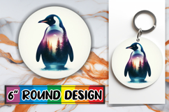 Joyful Circle Keychain Sublimation, Animals Art Product Image 1