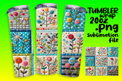 DIY 20oz Tumbler Wrap File , Patchwork Product Image 1