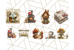 72 Cozy Cabin Critters Clipart PNG, Fall Animal Png Product Image 4