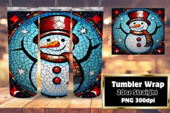 Festive Stained Glass 3D Noel Tumbler 20oz, Snowman Product Image 1