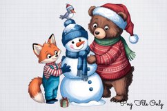 Woodland Christmas Animals Cliparts PNG Product Image 1