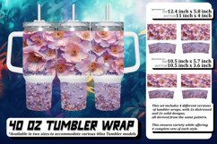 Glitzy Leopard Blossom Tumbler Design 40oz Product Image 1