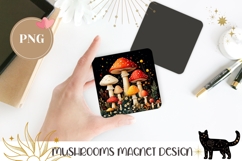 Cartoon Mushrooms Magnet, Forest Magnet Design, Forest PNG Product Image 1