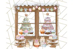 Christmas Sweet Shoppe Clipart PNG, Pastel Bakery Art Product Image 4