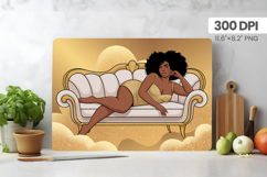 Afro Girl/Woman Melanin braided hair Cutting Board PNG Desig Product Image 1