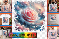 Joyful Sublimation TSHIRT Art, 3D Flower Product Image 1