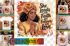 Joyful Sublimation TSHIRT Designs, Praying Woman Product Image 1