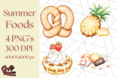 Pastel Summer Treats Clipart PNG, Cute Picnic Fair Food Art Product Image 1