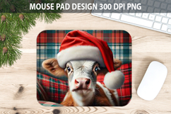 Christmas Cow Pad Sublimation - Animal PNG Design Product Image 1