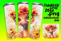 Watercolor Floral Flamingo Tumbler Product Image 1