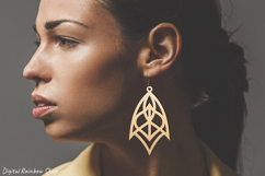 Elven earrings svg bundle, fantasy leather earring template Product Image 2