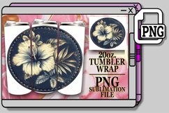 Spring Denim Floral Tumbler Wrap 20oz Product Image 1