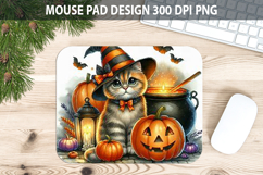 Watercolor Cat Mouse Pad Sublimation - Animal PNG Product Image 1
