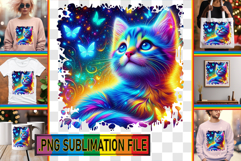 Cheerful PNG TSHIRT Magic, Cat Product Image 1