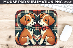 Watercolor Dog Mouse Pad Sublimation - Valentines PNG Design Product Image 1