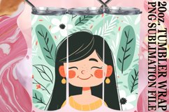 Stunning Woman with Flowers Tumbler Wrap Design 20oz Product Image 1