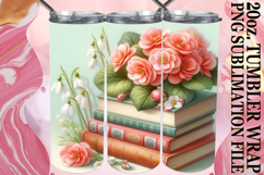 Radiant thoughts 20oz tumbler wrap, Book and flower Product Image 1