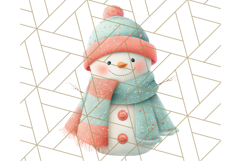 Coral and Aqua Christmas Clipart PNG, Pastel Holiday Art Product Image 4