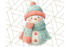 Coral and Aqua Christmas Clipart PNG, Pastel Holiday Art Product Image 4