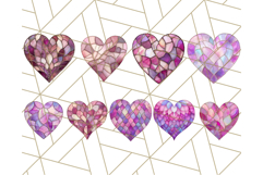 Stained Glass Heart PNG Clipart in Pastel and Bright Colors Product Image 4
