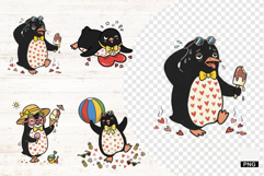 Summer Funny Penguin Clipart Product Image 1