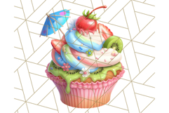 Bright Summer Cupcake PNG Clipart, Colorful Cupcakes Product Image 4