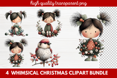 Whimsical Christmas Clipart | Cute Festive Holiday PNG Product Image 1