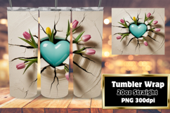 LUSH 20oz Sublimation Design , 3D Heart Product Image 1