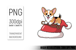 Cute Christmas Dog, Animal Sublimation Clipart PNG Product Image 1