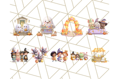 Halloween Neighborhood Clipart PNG for Trick or Treat Product Image 4
