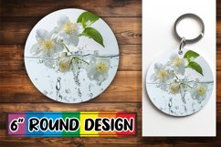Blossom Reflection: Round Floral Water Design Keychain PNG Product Image 1