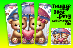 VIBRANT Design for 20oz Tumbler , Valentine Bear Product Image 1