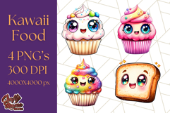 Kawaii Food Clipart Png, Cute Illustrations for Crafts Product Image 1