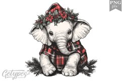 Christmas Elephant Clipart Design - High Quality 300 Dpi Product Image 1