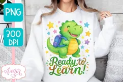 Cute back to school shirt PNG, Ready to learn sublimation Product Image 5