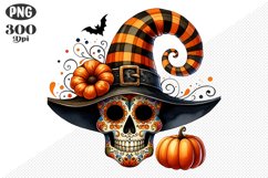 Halloween Skull Sublimation - Clipart PNG Design Product Image 1