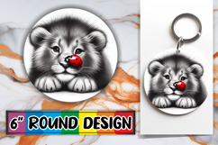 Sublimation Circle Ornaments PNG, Cute Animals Product Image 1
