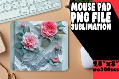 Mouse Pad Sublimation 3D Flower Hole Design PNG Product Image 1