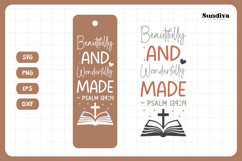 Christian Bookmark Saying SVG | Beautifully and Wonderfully Product Image 3