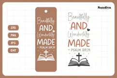 Christian Bookmark Saying SVG | Beautifully and Wonderfully Product Image 3