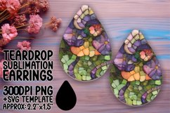 Glitter Flower Teardrop Earring Design Product Image 1