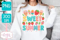 Sweet Summer T-shirt sublimation design, Strawberry shirt Product Image 4