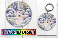 Cozy Circle Keychain Design PNG, Winter Product Image 1