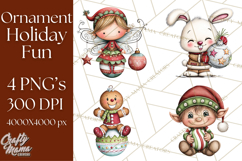 Christmas Characters on Ornaments PNG Clipart Product Image 1