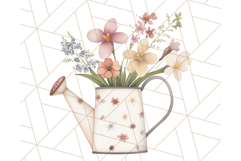 Watering Can Flowers PNG, Rustic Floral Watercolor Clipart Product Image 4
